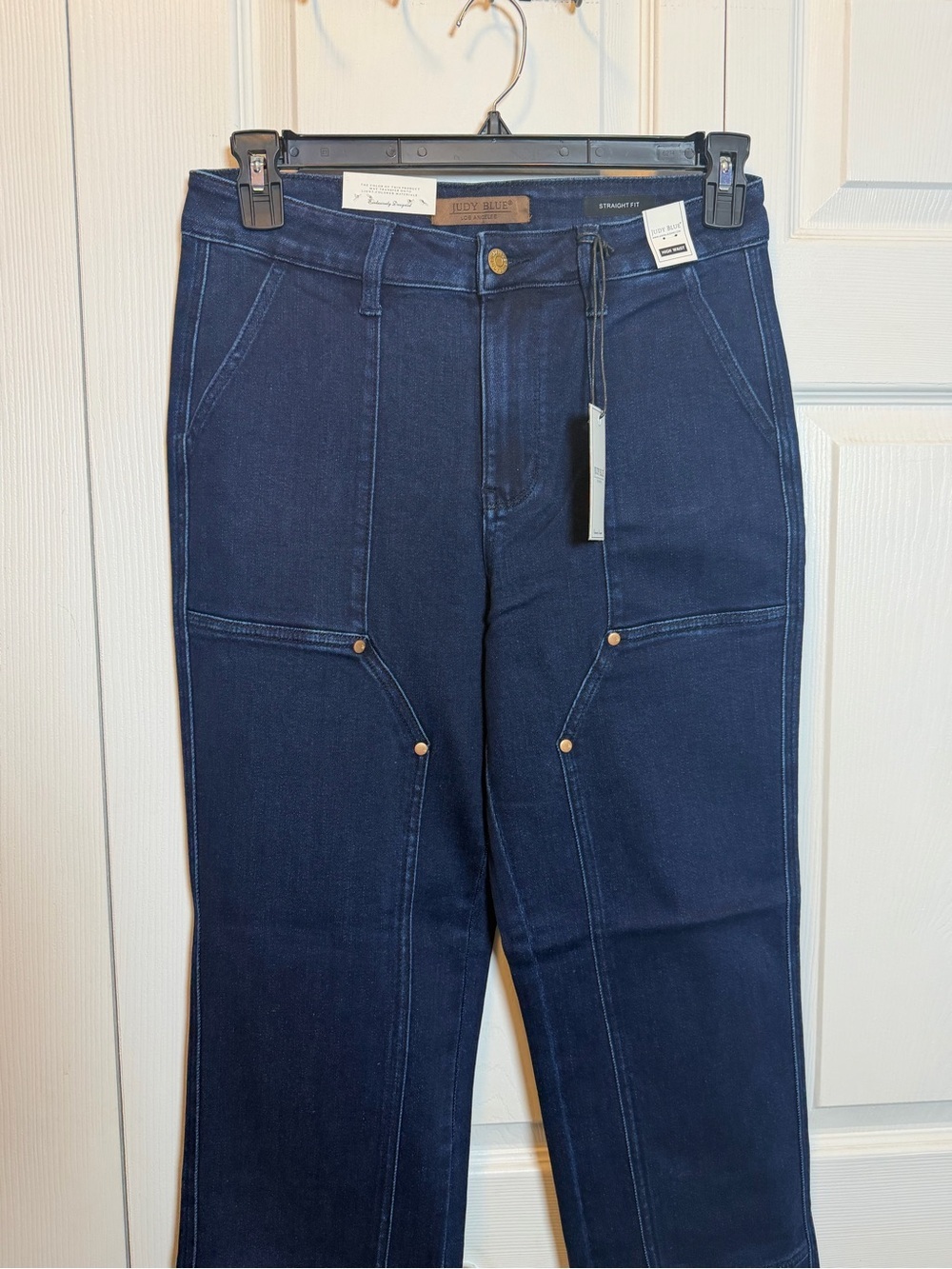 Judy Blue High Rise Straight Leg Utility Jeans Dark Wash 9/29 NWT - Picture 2 of 9
